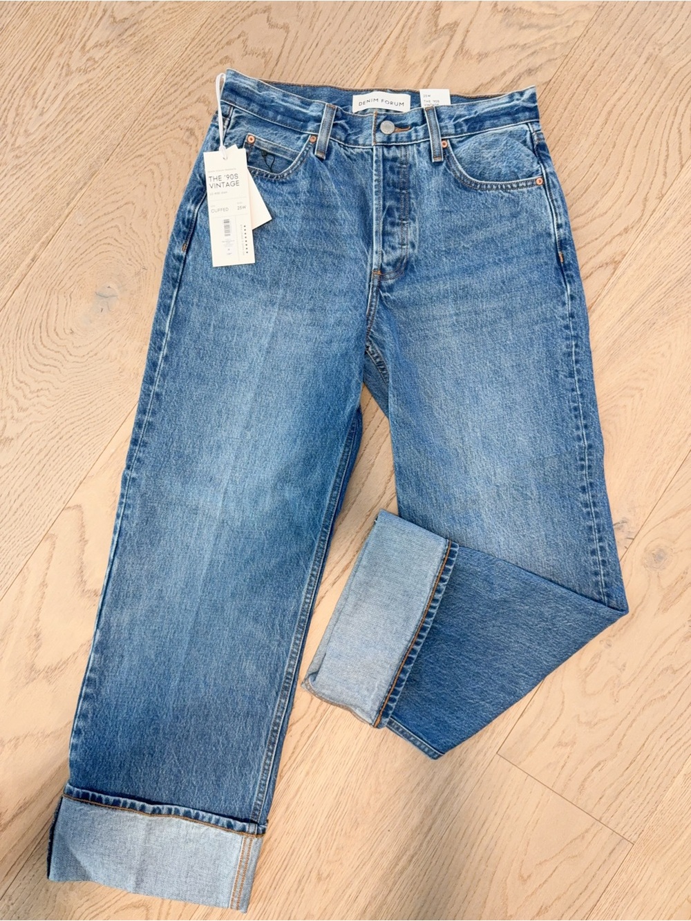 NWT 128674 Aritzia 90s vintage lo cuff 5yrs kiss n tell bleu 25